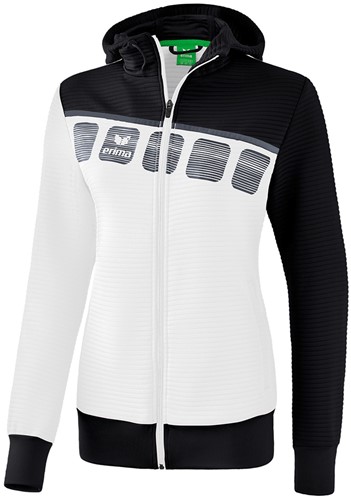 Erima Dames Tr.jack 5-C, mt 40, wit/zwart/donkergrijs