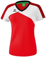 Erima Dames T-shirt PremOne 2.0 km, mt 42, rood/wit/zwart