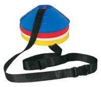 MDsport - Markeerhoedjes houder met set van 10 markeerhoedjes - Blauw