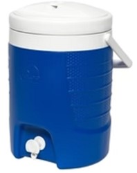 Drankenhouder met tap, inhoud 7,6 liter, blauw/wit