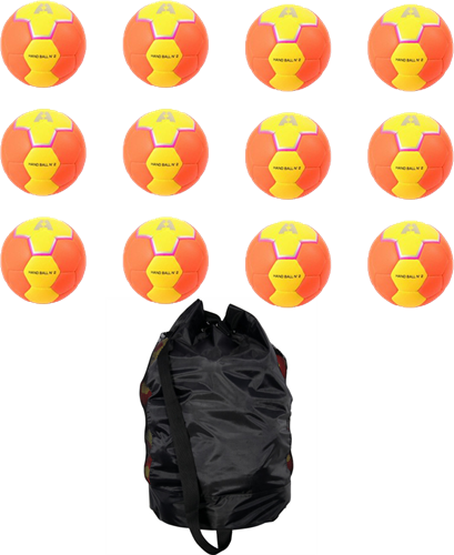 Schoolset handbal - Soft touch grippy - 24 - 12 ballen - Maat 2 - Met ballentas