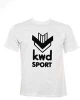 KWD T-shirt met groot KWD logo km, mt S, wit