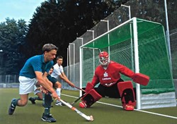 KWD Stel hockeydoelnetten veld 3,66x1,71x0,90x1,20 m, groen