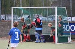 KWD Stel hockeydoelnetten veld 3,85x1,89x0,90x1,22 m, groen