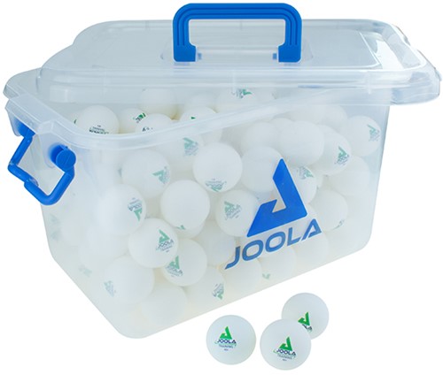 Set 144 witte tafeltennisballen incl. opbergbox wit