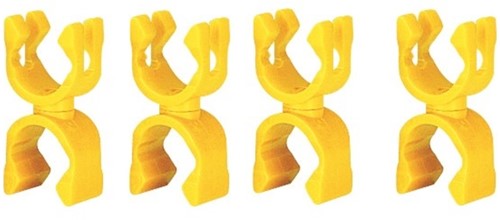 Koppelclip - kunststof - Set van 4 - Geel