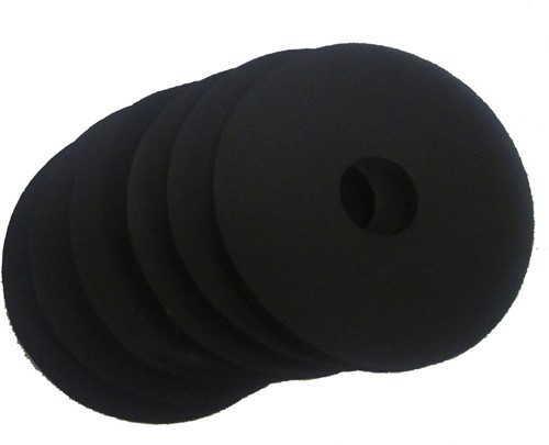 Set (6) schuimrubbers voor natte kalkwagen, zwart