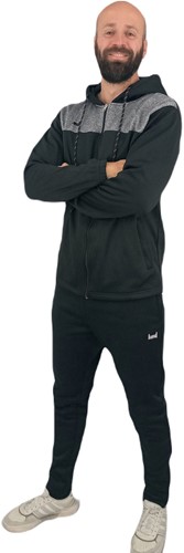 KWD Trainingspak cap.Verano, mt 128, zwart/grijs mêlee