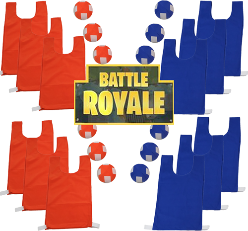Battle Royale set - 12 hesjes - Blauw/Rood - Junior
