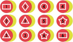 Spordas - Markeercirkelset van 12 - Memory - Diverse kleuren