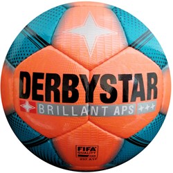 Derbystar Voetbal Brillant Sneeuw, mt 5, oranje/blauw