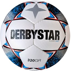 Derbystar Voetbal Classic Light, mt 5 320gr., 3-vl, wit/bl.