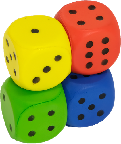Dobbelstenen - Foam - Klein - Set van 5