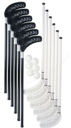 Unihoc - Unihockeyset basis 12 sticks - wit/zwart  - 80cm - goud  