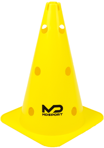 MDsport - Multifunctionele afbakenkegel - 40 cm - Per stuk - Geel