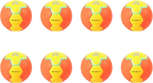 Schoolset handbal - Soft touch grippy - 16 - 8 ballen - Maat 1 - Zonder ballentas of kar