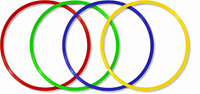 MDsport - Turnhoepel onbreekbaar 50 cm - Set van 4 - 4 Kleuren