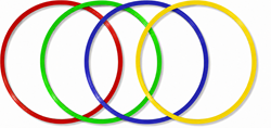 MDsport - Turnhoepel onbreekbaar 50 cm - Set van 4 - 4 Kleuren