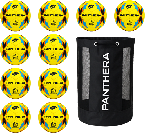 Panthera - Indoorvoetbal - Indoor club - Maat 5 - Set van 10 ballen - Inclusief ballentas