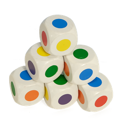Kleurendobbelstenen - Set van 6