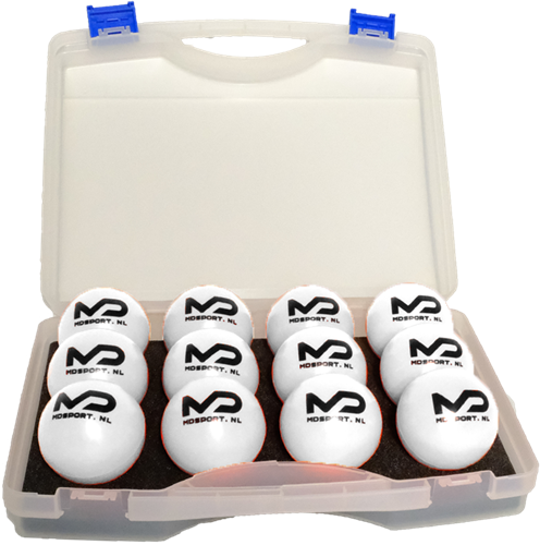 MDsport - Hockeyballen opbergkoffer - draagbaar - inclusief 12 ballen - Hard