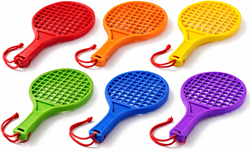 MDsport - Tennisrackets kunststof - Set van 6 - 6 kleuren