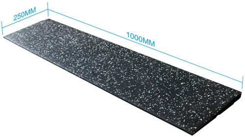 DKN – Connect Fitness Tiles – Ramp – 20 x 250 x 1.000 mm - Lichtgrijs