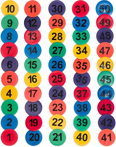 Markeercirkel - Set van 50 - Nummers