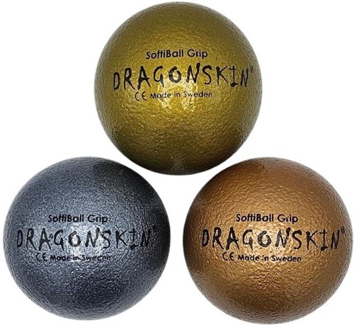 Dragonskin -  Foambal met huid - 120 gram  - 16 cm - Goud, zilver en brons - Set van 3 