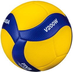 Mikasa Volleybal V200W FIVB , mt 5, geel/blauw