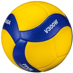 Mikasa Volleybal V300W, mt 5, geel/blauw