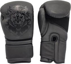 Leo - Kickbokshandschoen - Osaka - Mat zwart - Diverse maten - Zilver