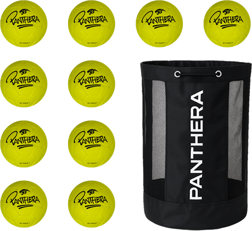 Panthera - Burner bal - Set van 10 - Inclusief ballentas - Zachte handbal - 15 cm - Geel