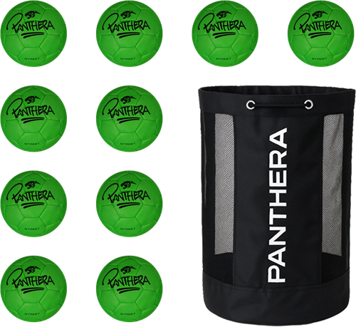 Panthera - Burner bal - Set van 10 - Inclusief ballentas - Zachte handbal - 13 cm - Groen