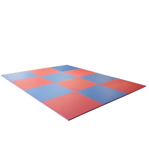 puzzelmat 12 m2 Blauw - Rood