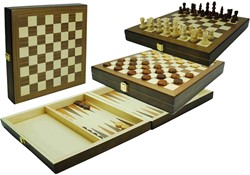 Buffalo schaak, dam en backgammon set 