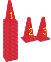 MDsport - Pionnen genummerd set 1 t/m 30 - Kegels met nummers - Set van 30              