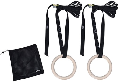 Tunturi Gymnastic rings hout - 23cm - inclusief riem