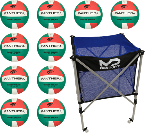 Panthera - Volleybal - Sweet touch school - Set van 10 - Inclusief ballenkar
